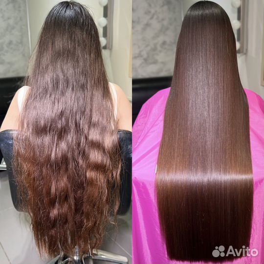 Кератиновое выпрямление волос