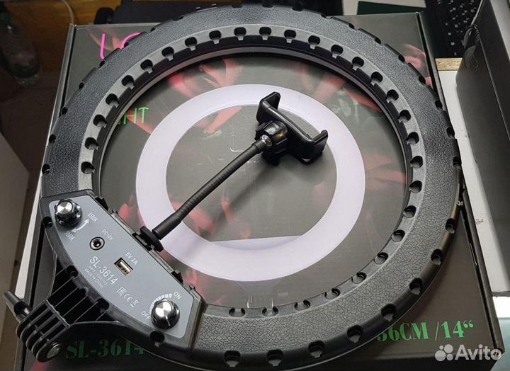 Кольцевая лампа 36см мощная