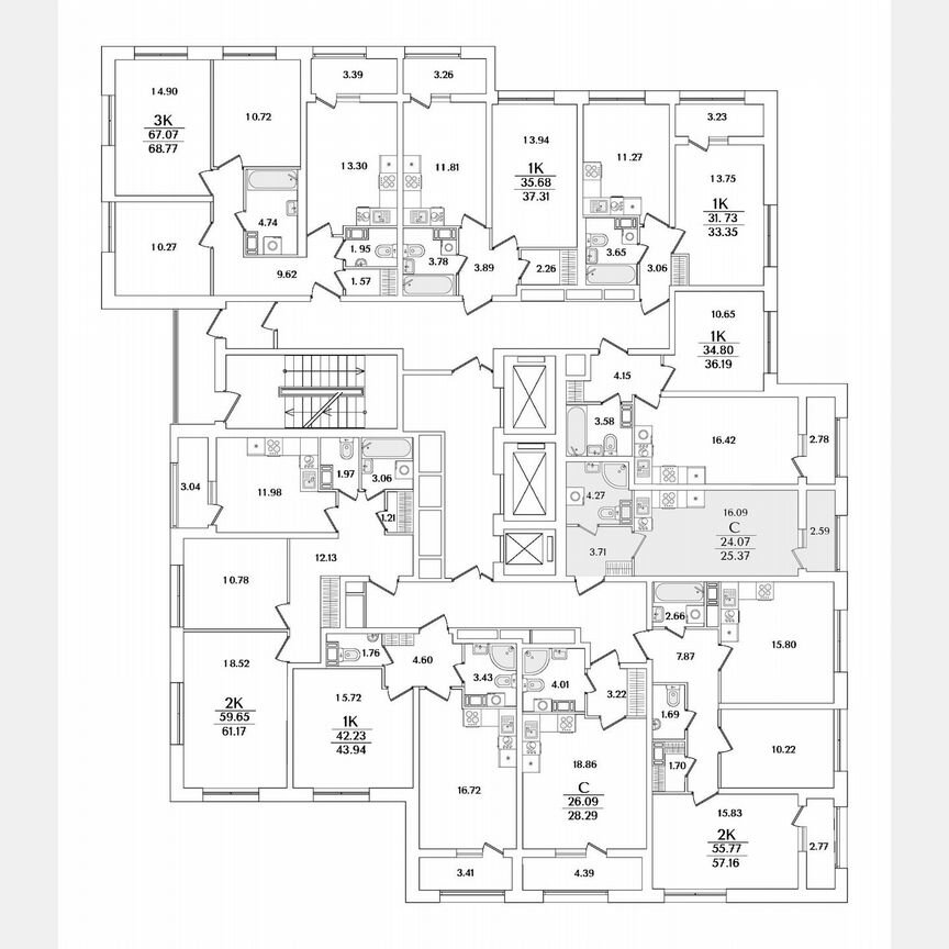 Квартира-студия, 25,4 м², 11/22 эт.