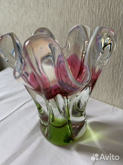 Вазы цветное стекло Bohemia времен СССР