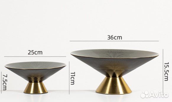 Хрустальная ваза, фруктовница двух размерах