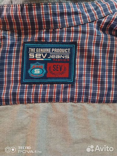 Джинсовая рубашка мужская