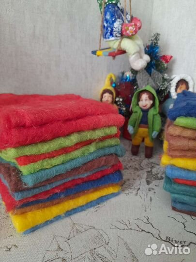 Окрашенная вата для ватных ёлочные игрушек