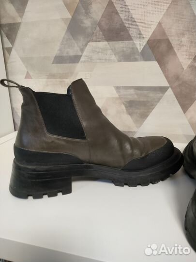 Ботинки Челси р-р 42, кожаные, zara