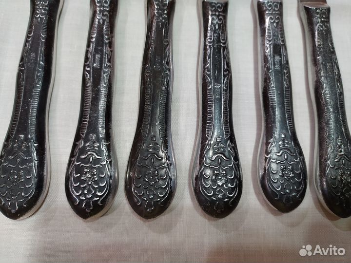 Набор - вилки, ножи с узором и чернением, СССР