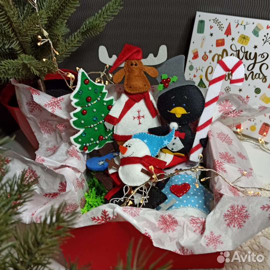 Набор новогодних игрушек из фетра