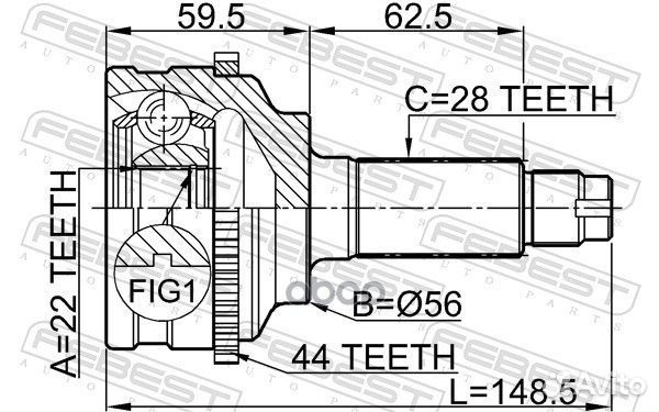 ШРУС наружный 0510-038A44 Febest