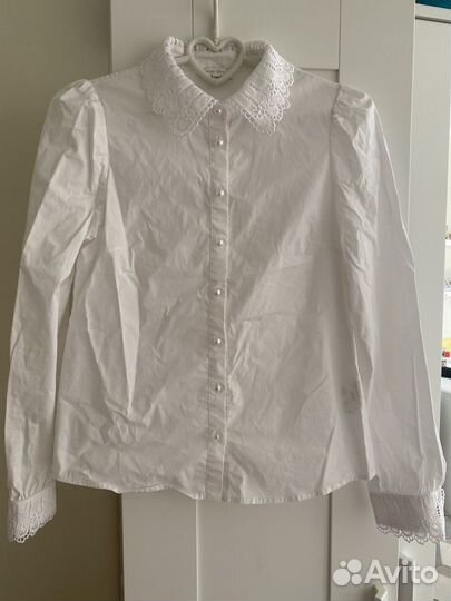 Рубашка белая для девочки 152