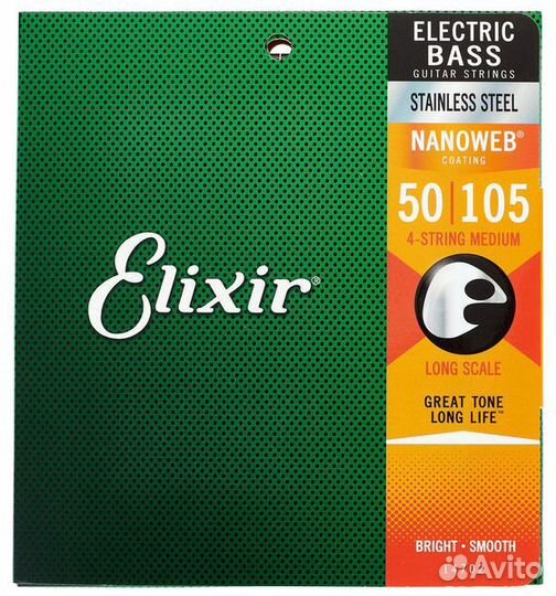 Elixir 50-105 Nanoweb Stainless Steel M. (Новый)