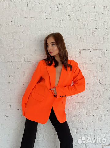 Пиджак однобортный оверсайз Оранжевый 9541 (44)