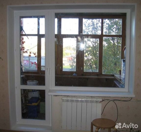 Балконный блок с дверью не б/у