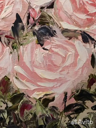 Картина маслом Цветы Розы 18х24