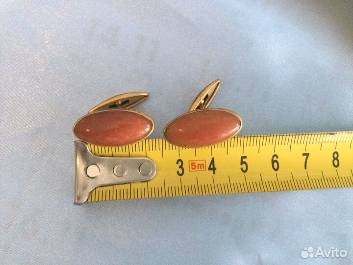 Винтажные запонки с натуральным камнем