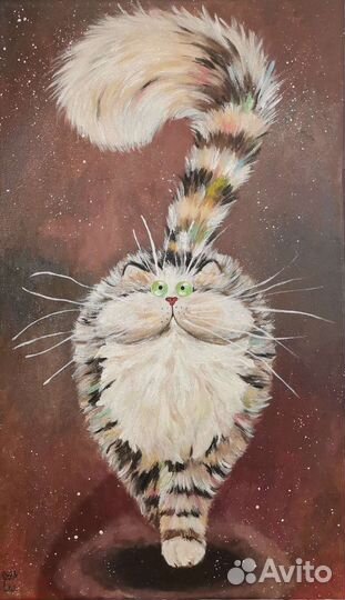 Картина Кот Радужный, размер 30*50