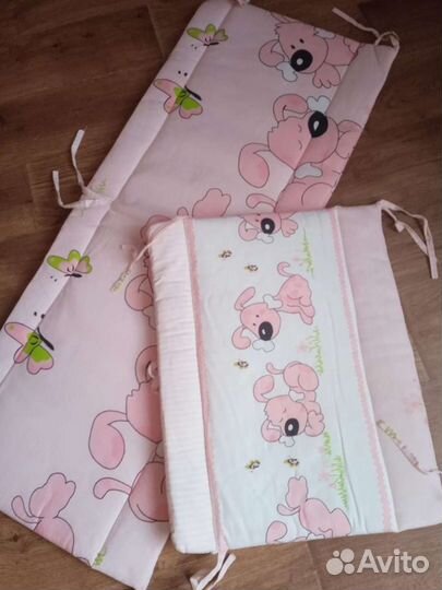 Бортики в детскую кроватку для девочки