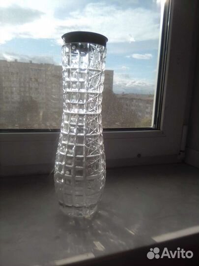 Хрустальная ваза с мельхиором. Винтаж