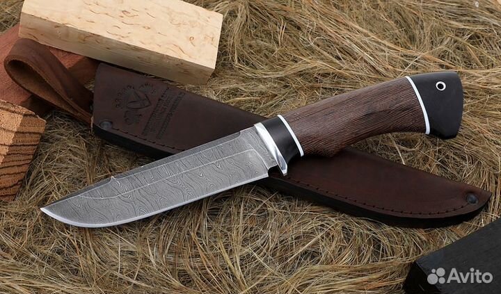 Нож Барракуда сталь дамаск, рукоять венге-черный г