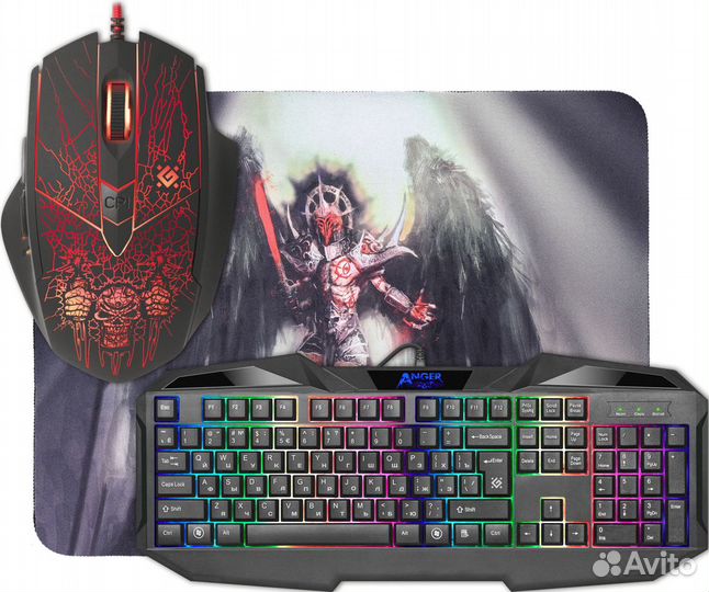 Игровой набор defender Anger клав+мышь+коврик
