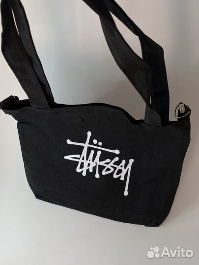 Сумка шоппер stussy + косметичка 2в1