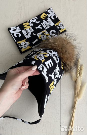 Шапочка с помпоном и снуд
