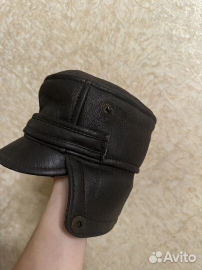 Шапку кожаная мужская