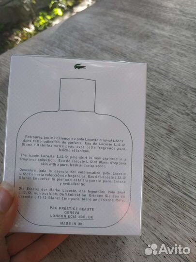 Lacoste l.12.12 blanc 100 ml (евро)