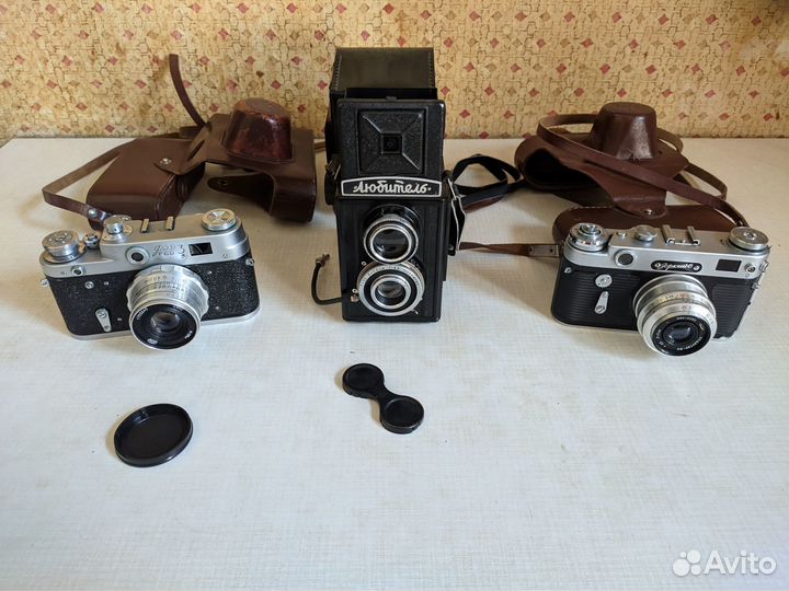 Фотоаппараты ломо Любитель 1, Зоркий 6, фэд 3