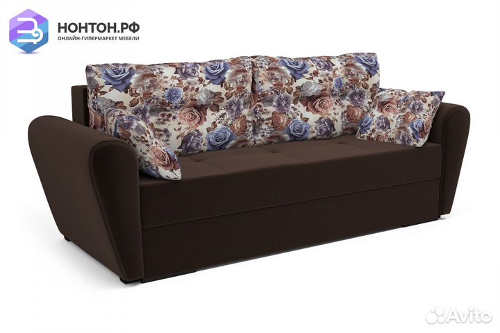 Диван еврокнижка Амстердам темно-коричневый