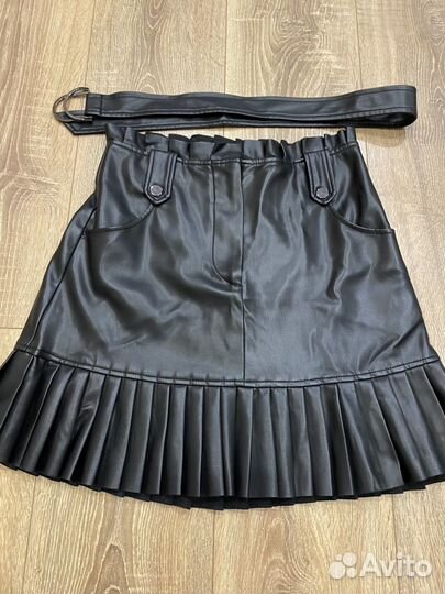 Кожаная юбка zara xs