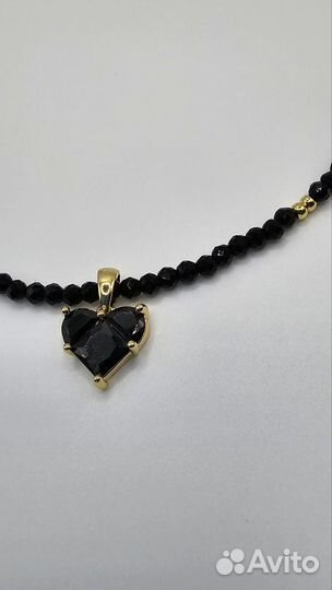 Колье чокер шпинель сердечко