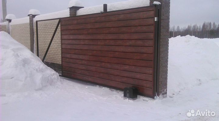 Откатные ворота с подушкой