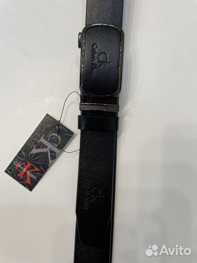 Мужской кожаный ремень черный