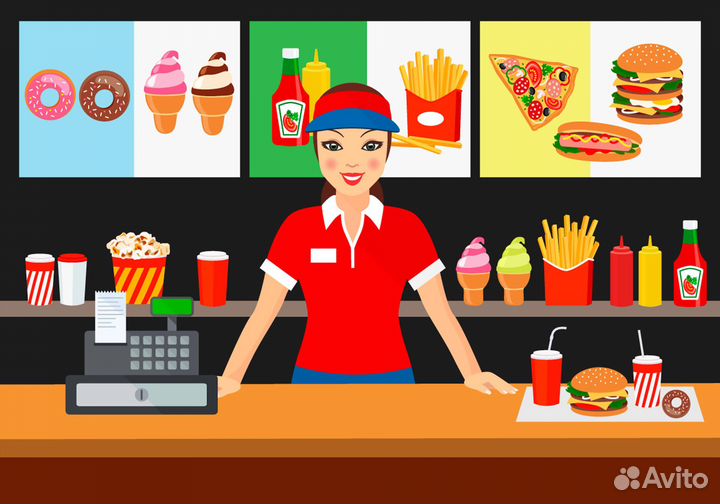 Повар в ресторан фастфуд