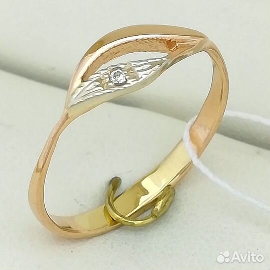 Кольцо / размер 17,5 / 1,42г / Золото585 / фианиты круглые