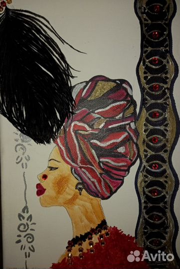 Картина африканка на холсте 20-30