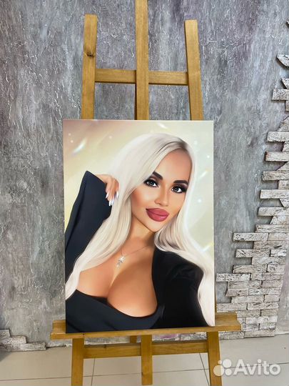 Портрет по фото, фотопечать на холсте в Казани