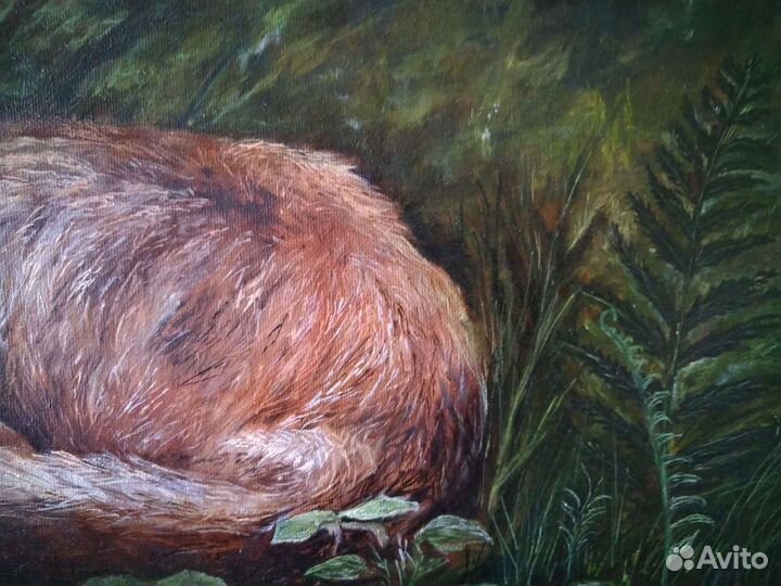 Картина маслом на картоне 