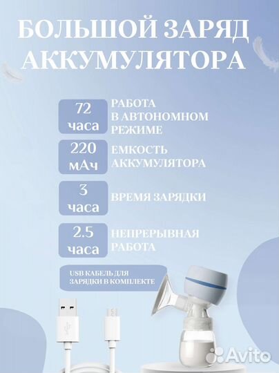 SaturdayLux Беспроводной молокоотсос электрический