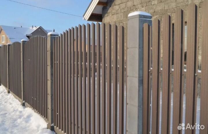 Забор из евроштакетника 50 метров