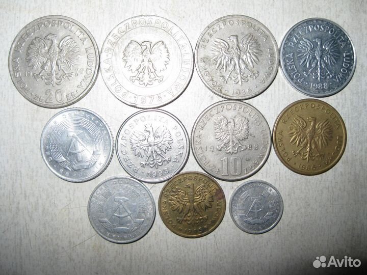 Польские и словацкие монеты 1976-93 гг