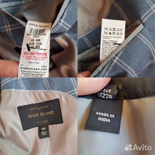 Мужской пиджак в клетку 54 River island