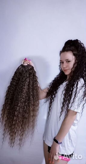 Хвост кучерявый на резинке