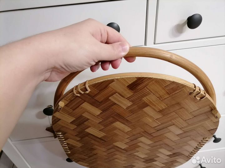 Поднос Икеа Ворфинт бамбук и ротанг