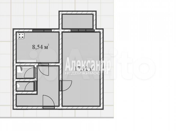 1-к. квартира, 36,1 м², 1/5 эт.