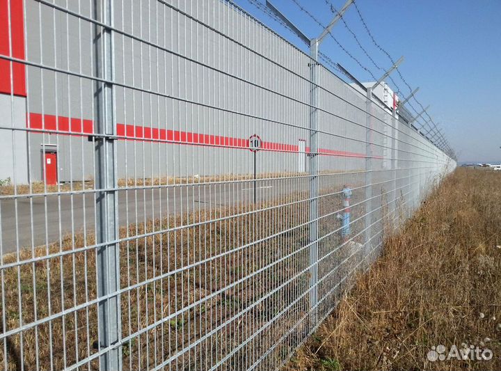 Забор сиз 3Д сетки с установкой промышленная зона