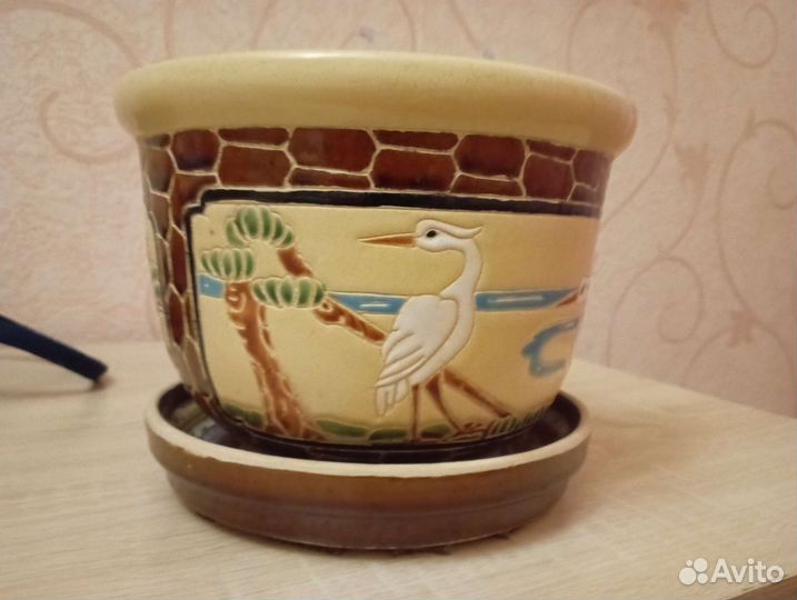 Керамический цветочный горшок