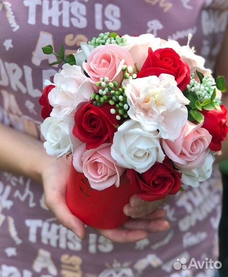 Букет из мыльных роз