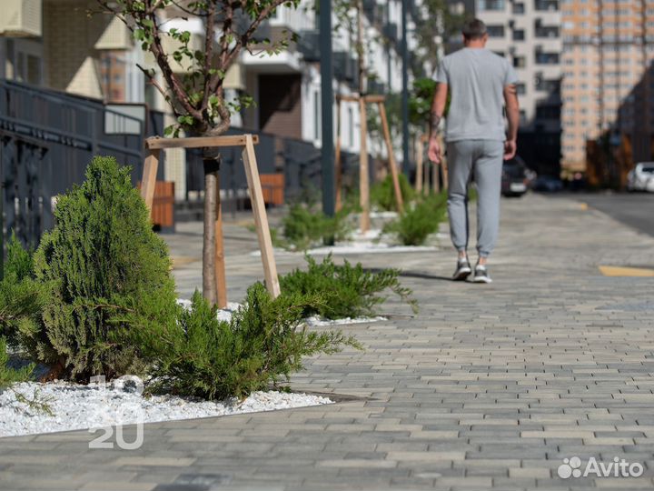 Тротуарная плитка, бордюры, газонная решетка