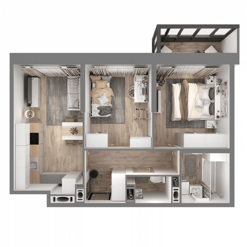 2-к. квартира, 49,4 м², 14/23 эт.