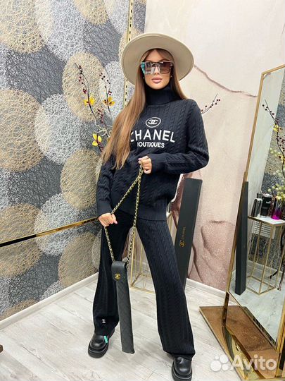 Вязаный костюм chanel Оверсайз 42-48